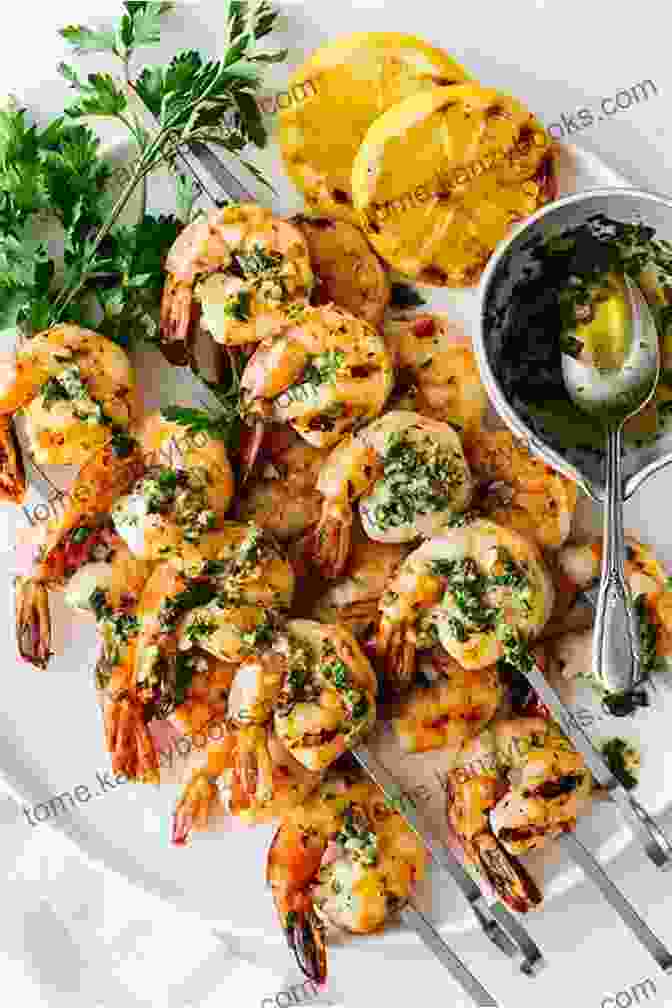 A Close Up Photo Of A Beautifully Plated Appetizer Featuring Grilled Shrimp And Avocado 200 Appetizers Denise Vivaldo