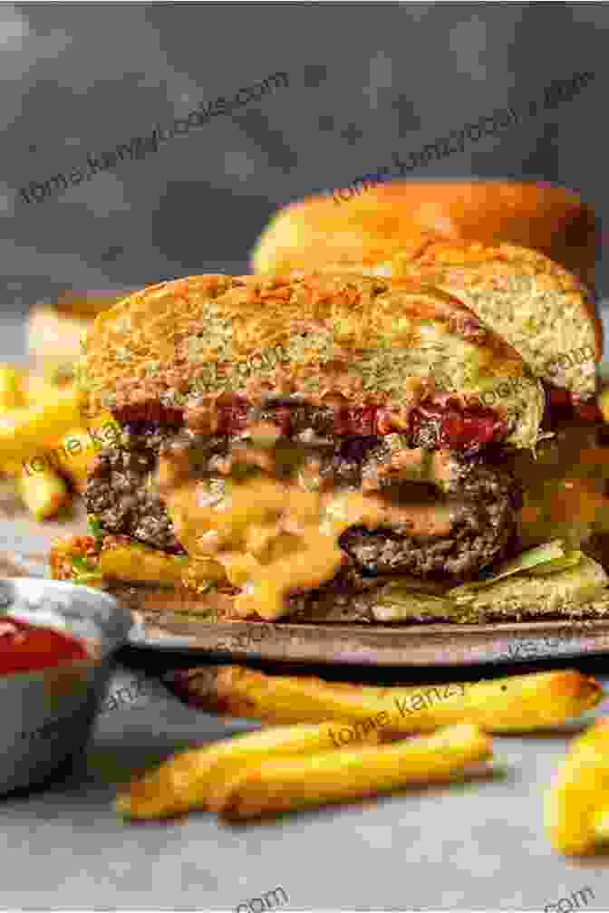 A Juicy Stuffed Burger Topped With Crispy Bacon And Melted Cheese Grillaholics Stuffed Burger Press Recipe Book: Turn Boring Burgers To Gourmet In 3 Easy Steps: Press It Stuff It Seal It (Stuffed Burger Recipes 1)