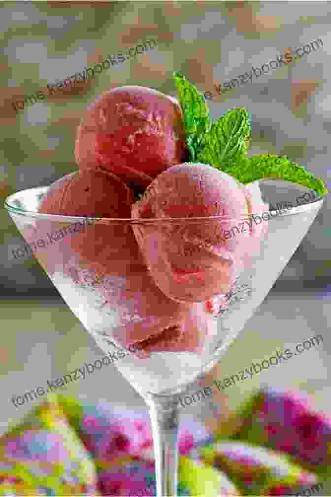 A Scoop Of Refreshing Melon Sorbet, Garnished With Fresh Mint Easy Melon Cookbook: 50 Delicious Melon Recipes For Drinks Smoothies Salsas Desserts And Soups